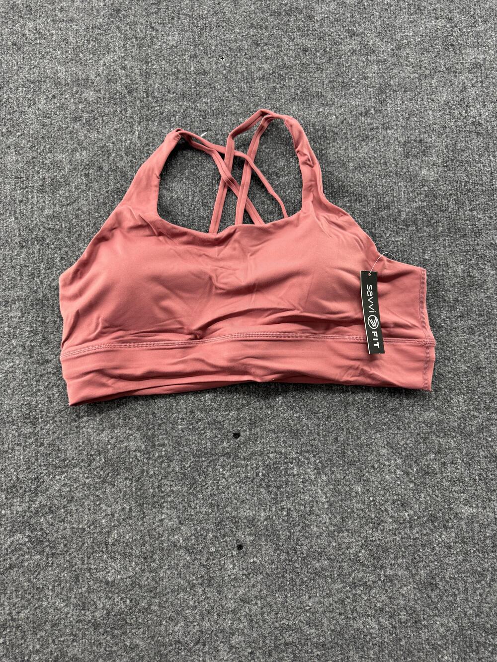 Savvi X3 Femme Sports Bra Womens 2XL Pink Crossback Yoga Gym Athletic NWT